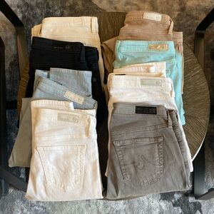 AG Adriano Goldschmied the Leggings - Super Skinny Ankle Jeans - lot of 8 Sz 25R